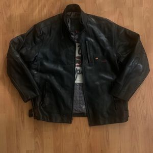 Marc Ecko lambskin raw edge Moto style jacket